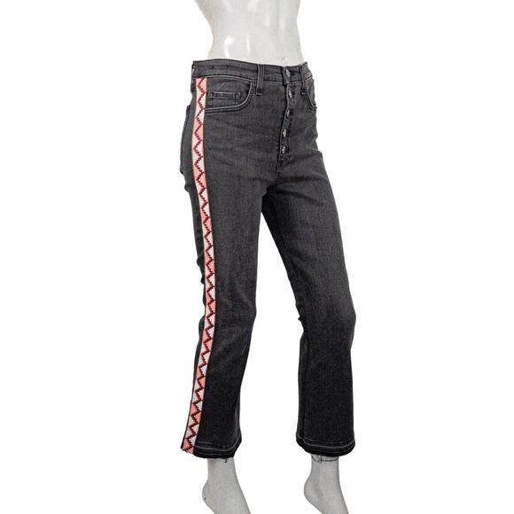 Veronica Beard Carolyn 10" Baby Boot Jeans Embroidered Side Panel size 31 - Picture 1 of 11